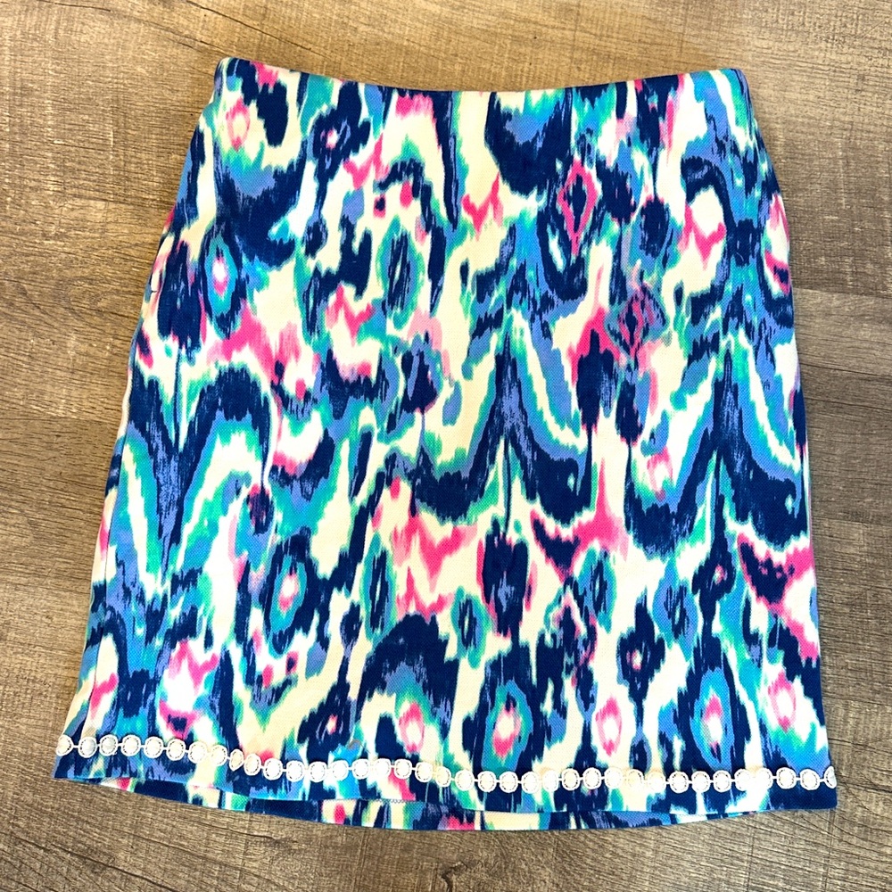 Belle by Kim Gravel Navy Ikat Print Skort - Size XXS